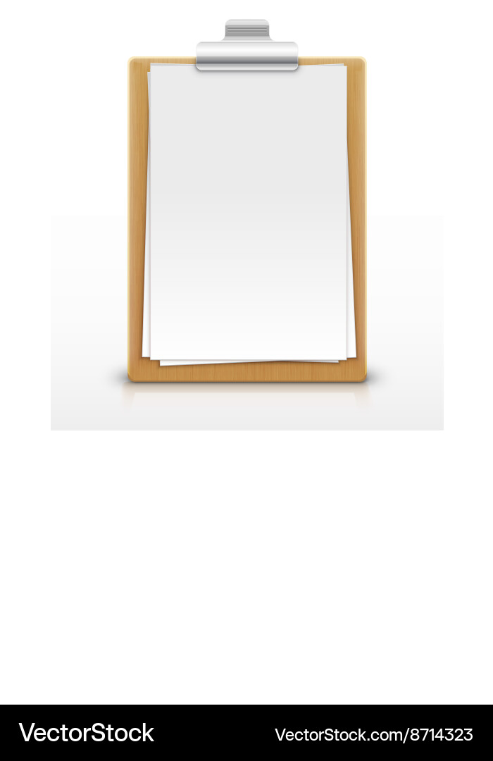Clipboard with empty sheet of paper vector image