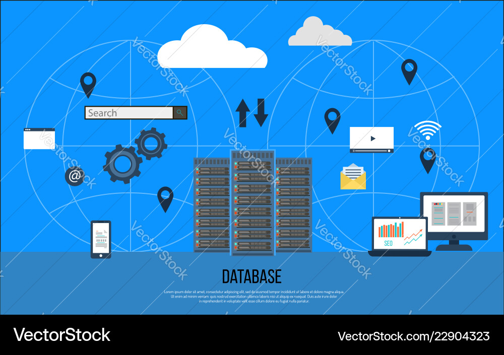 Data center creative concept Data center creative concept vector image