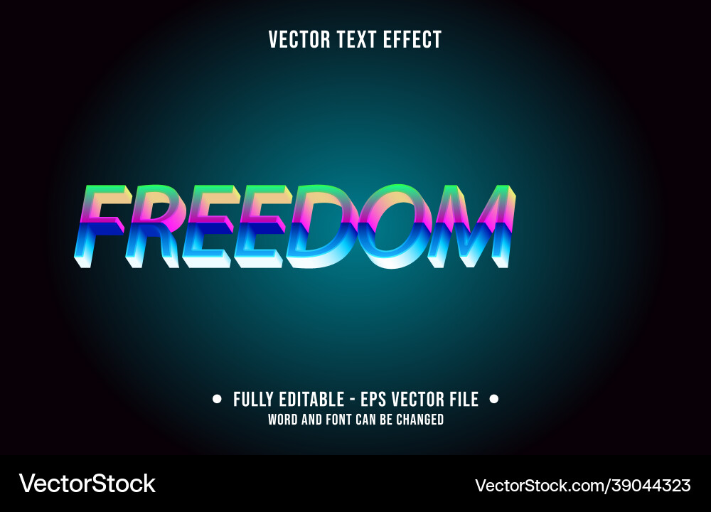Editable text effect gradient style for digital Vector Image