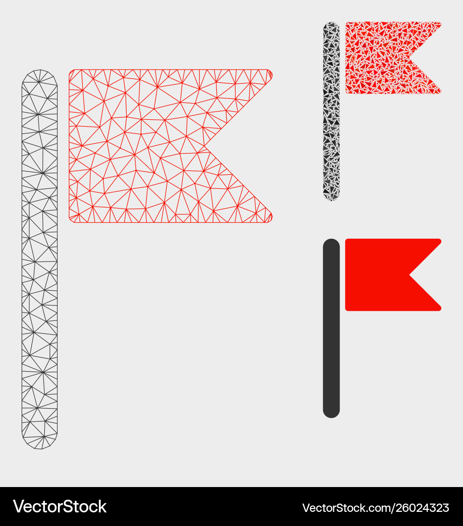 Flag mesh network model and triangle mosaic Flag mesh network model and triangle mosaic Vector Image