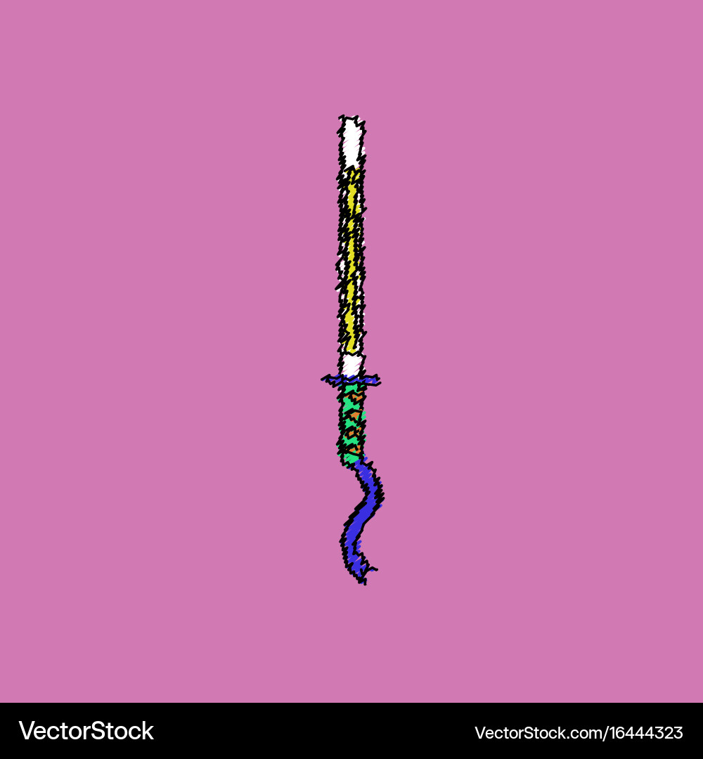 Flat shading style icon ancient sword vector image