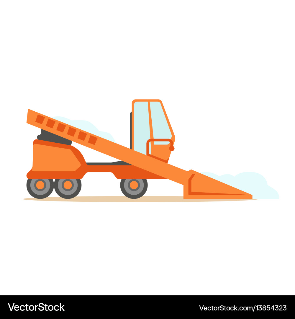 Grader orange machine on six wheels part Vector Image