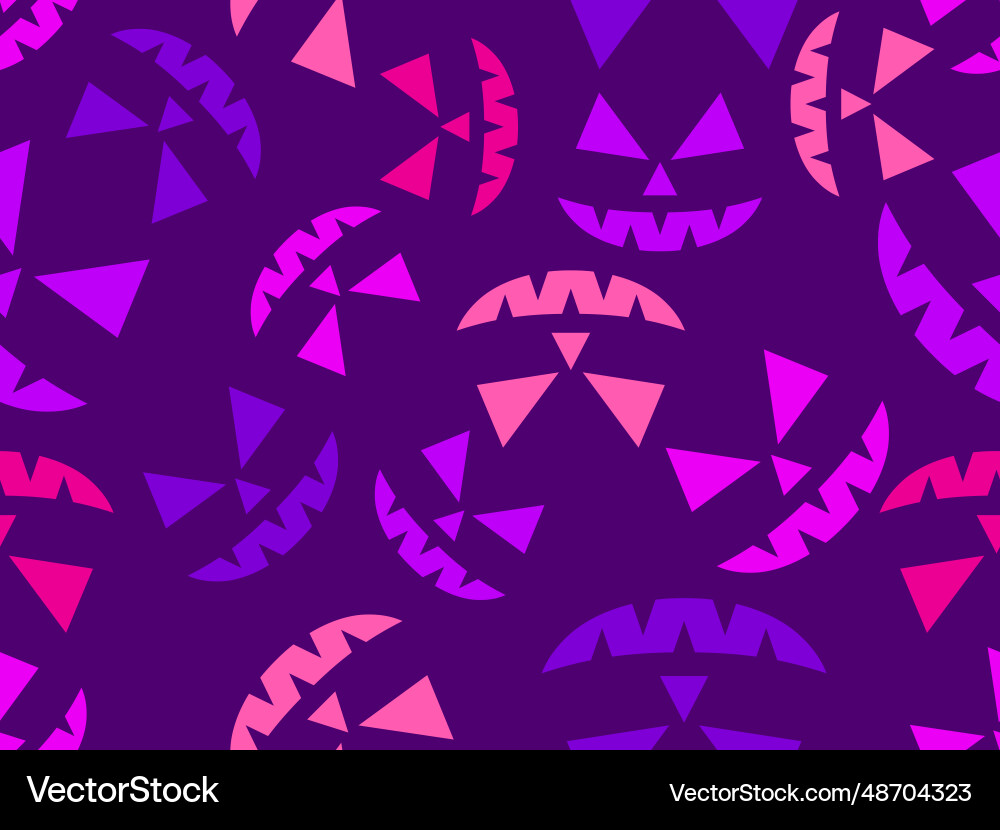 Halloween seamless pattern with scary faces Vector Image