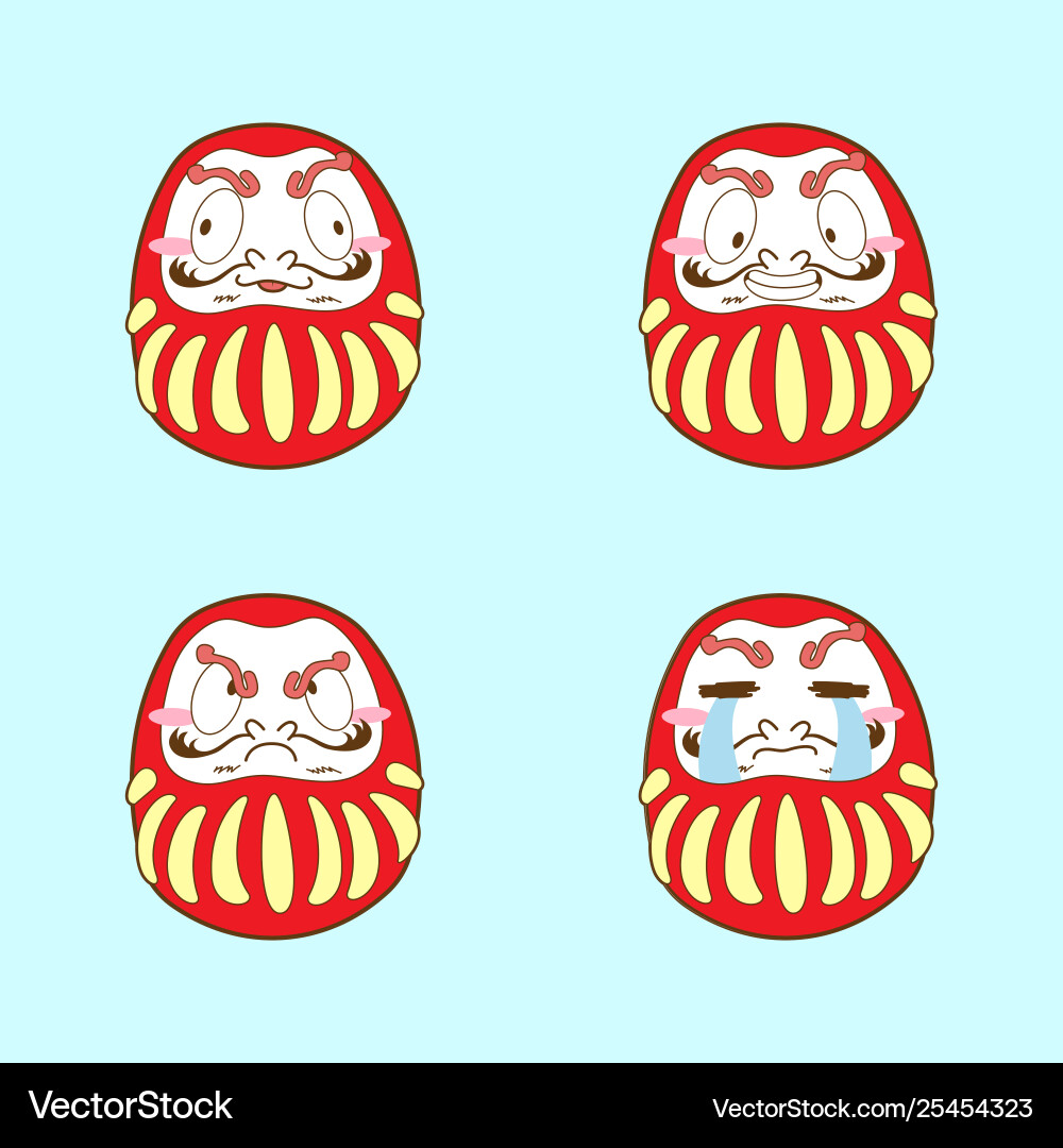 Japan niedlich dakuma emoji set Japan niedlich dakuma emoji set vektorbild