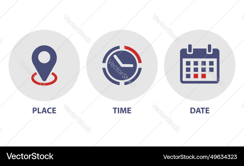 Location map pin address date time place Location map pin address date time place vector image