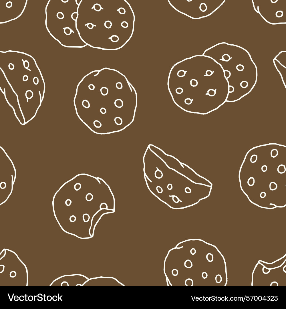 Outline cookies pattern repeat seamless Outline cookies pattern repeat seamless vector image