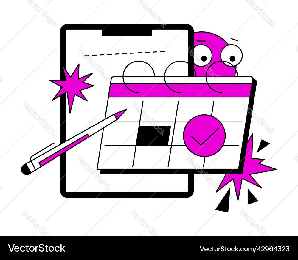 Planning and scheduling - colorful flat design Vector Image