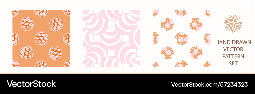 Polka dot blockprint seamless pattern set Polka dot blockprint seamless pattern set vector image