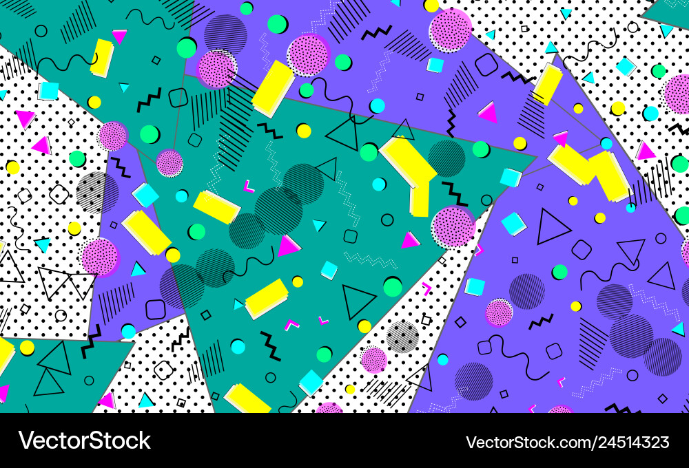 Pop art color background memphis pattern Pop art color background memphis pattern vector image