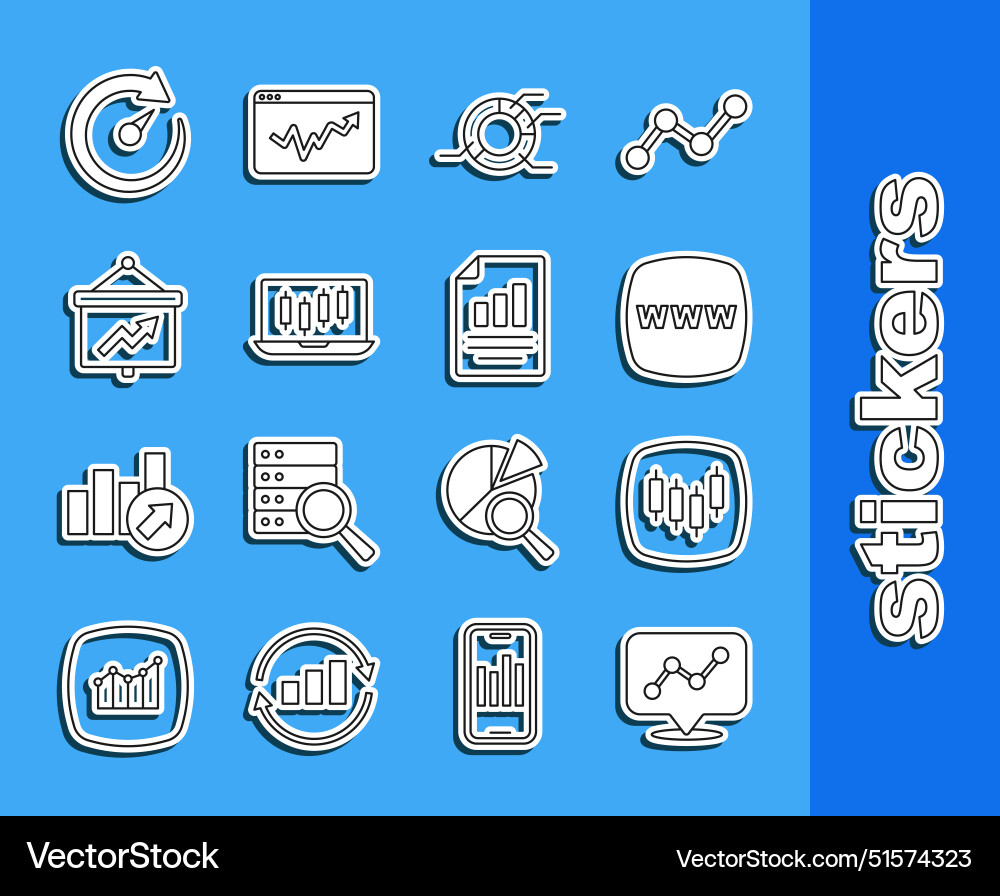 Set line graph chart infographic browser Set line graph chart infographic browser vector image