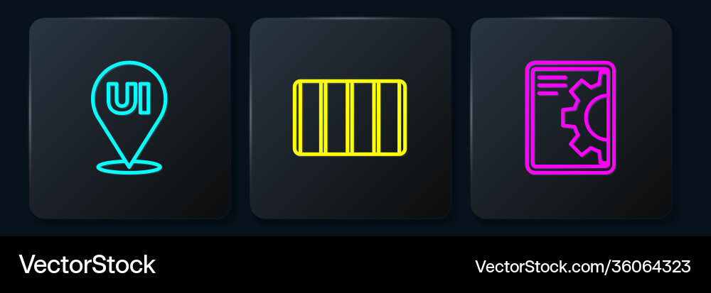 Set line ui or ux design web development Set line ui or ux design web development vector image