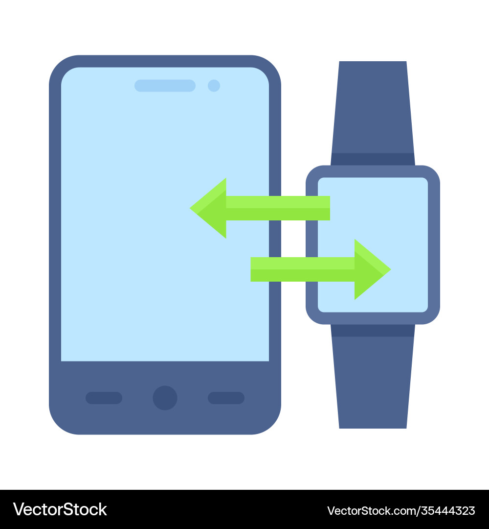 Smartwatch sync icon mobile application Vector Image