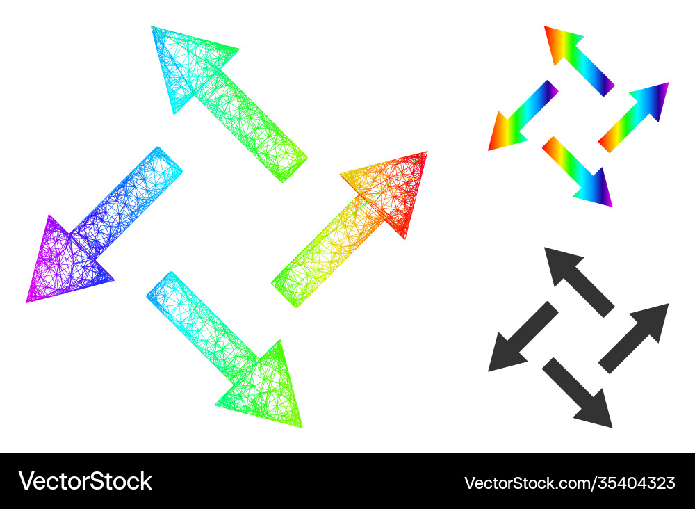 Spectrum network gradient centrifugal arrows icon Spectrum network gradient centrifugal arrows icon vector image