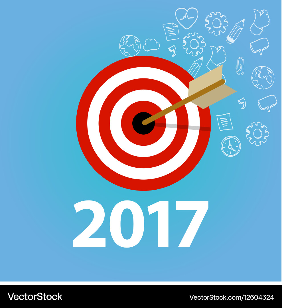 2017 target goals task list check new year vector image