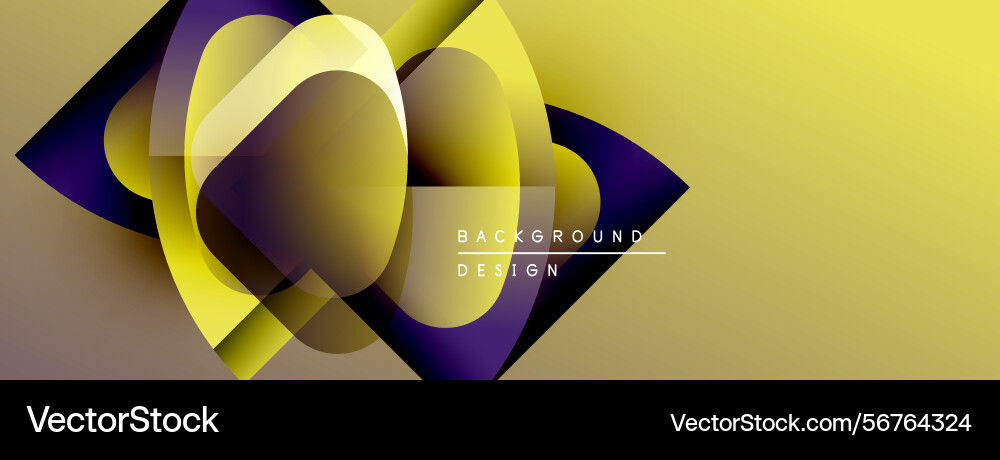 Abstract geometric composition overlapping shapes Vector Image