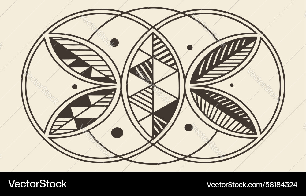 Abstract Leaf Frame Pattern Vector Image