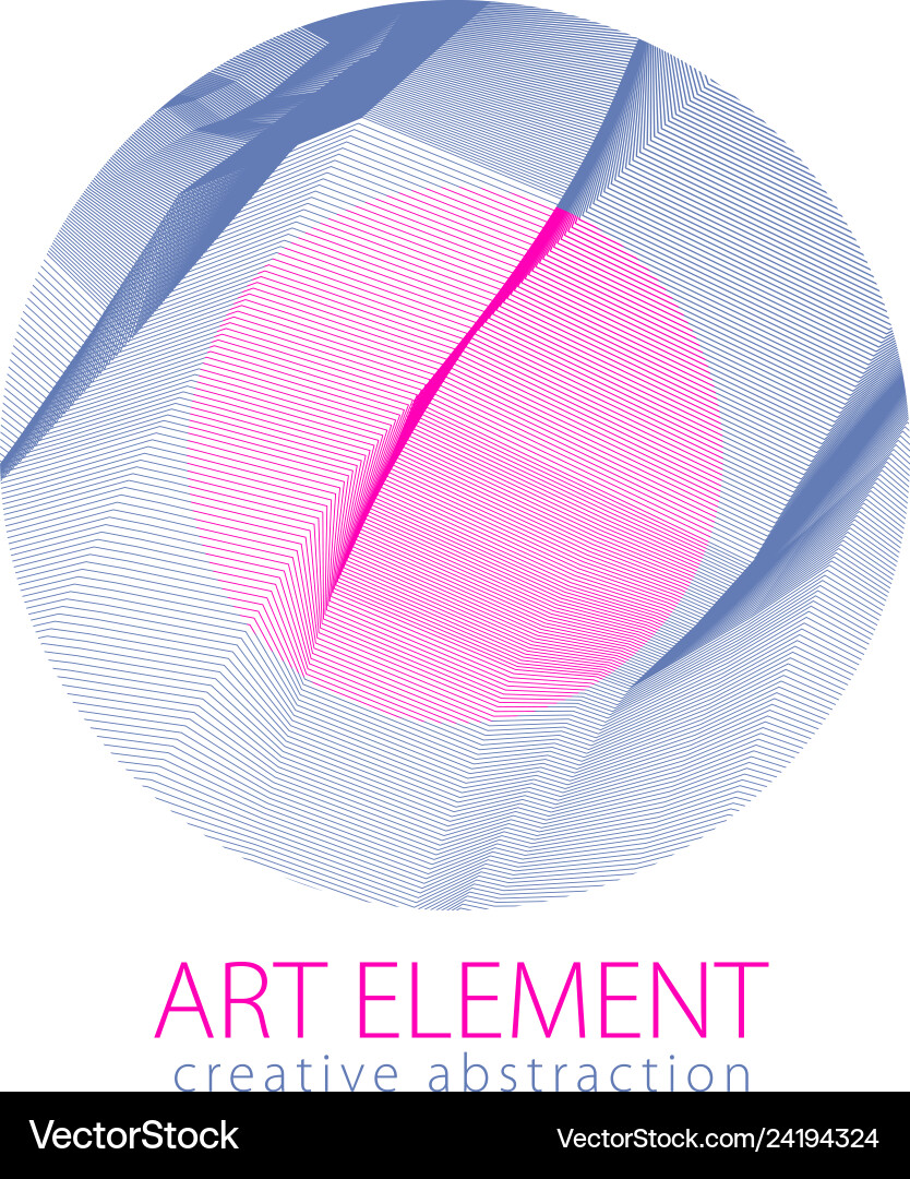 Abstraktion Kunst linear strukturiert Element in Runde Vektorbild