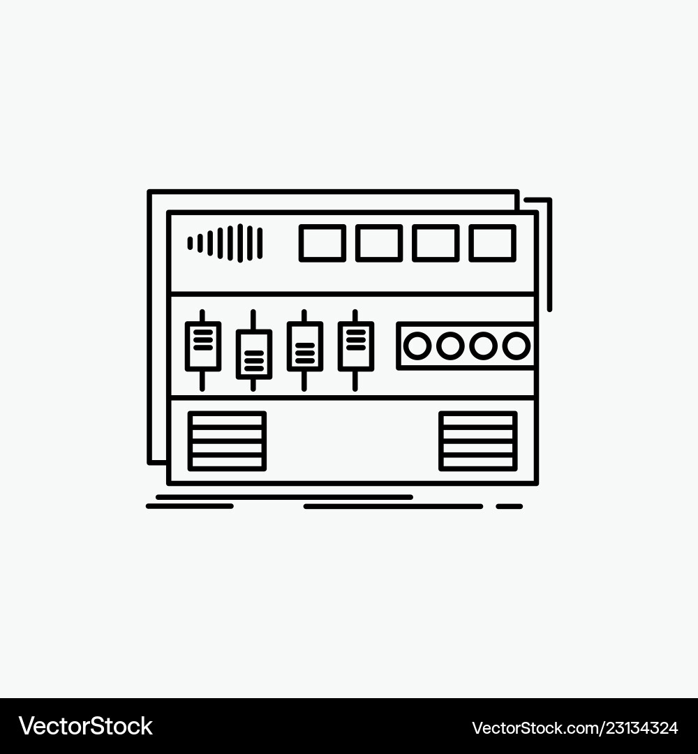 Audio mastering module rackmount sound line icon Audio mastering module rackmount sound line icon vector image