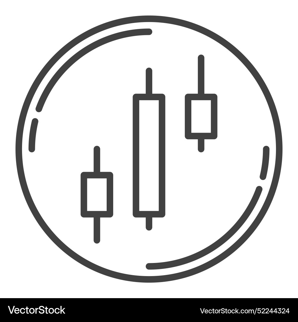 Circle with crypto candlestick chart pattern Circle with crypto candlestick chart pattern Vector Image