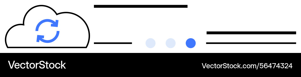 Cloud synchronization process with minimalistic Cloud synchronization process with minimalistic vector image