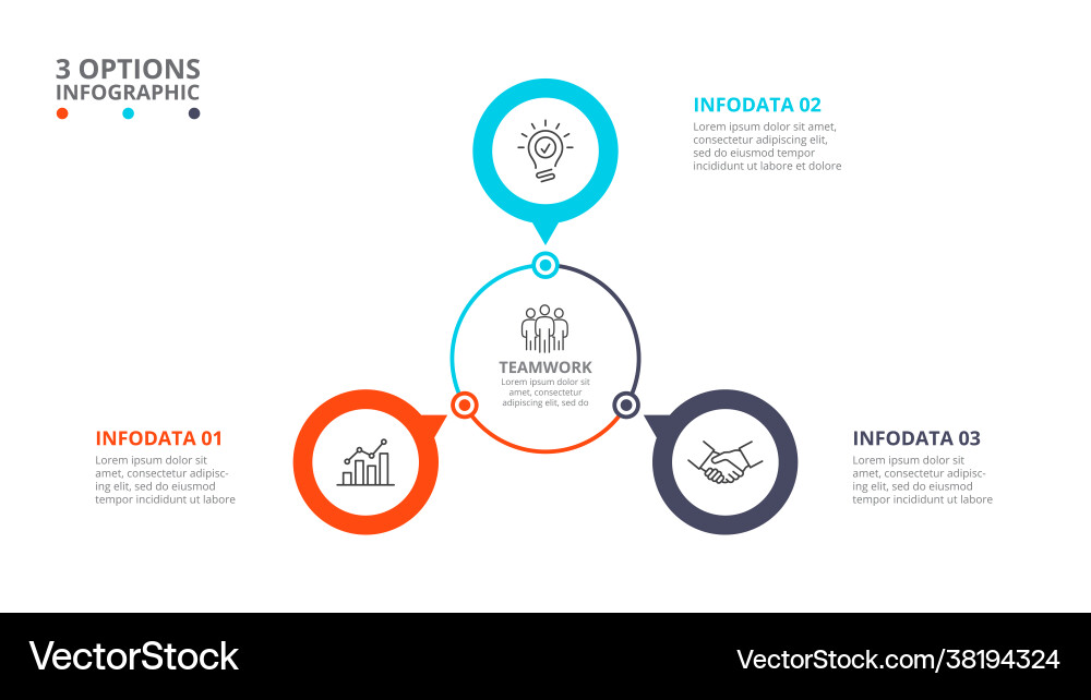 Cyclic diagram infographic with circles modern Vector Image