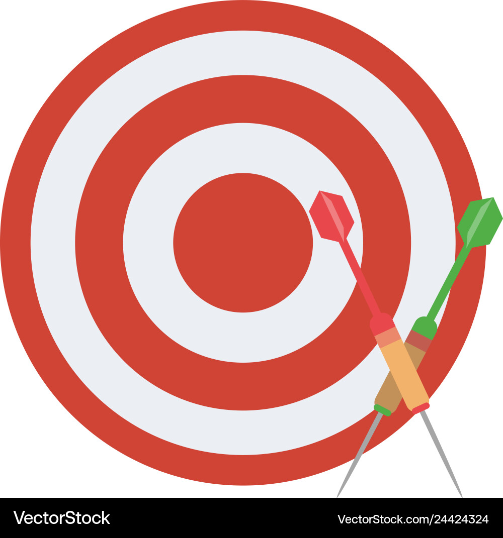 Dartboard with bow arrows Dartboard with bow arrows vector image