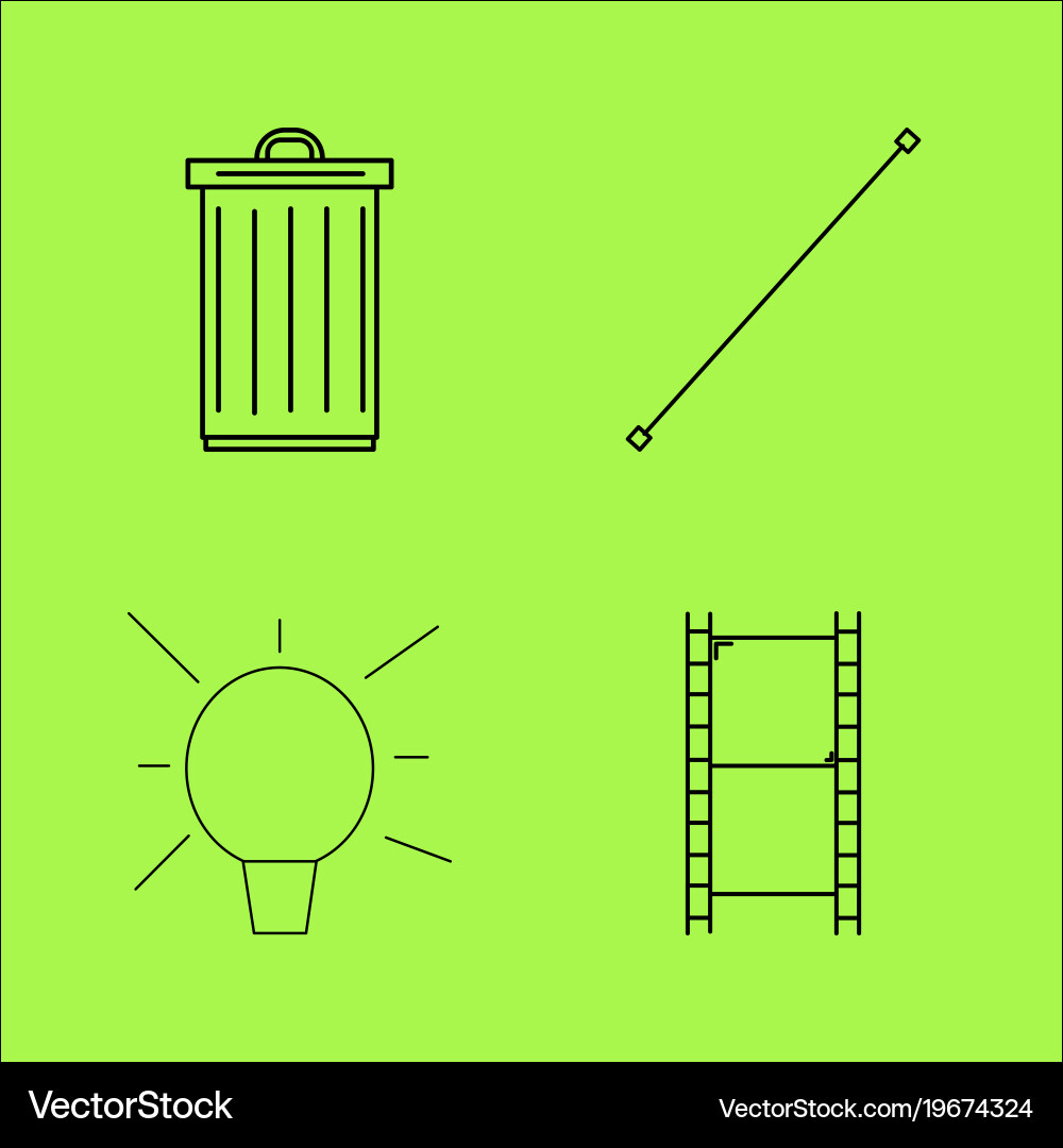 Design elements simple linear outline icon set Vector Image