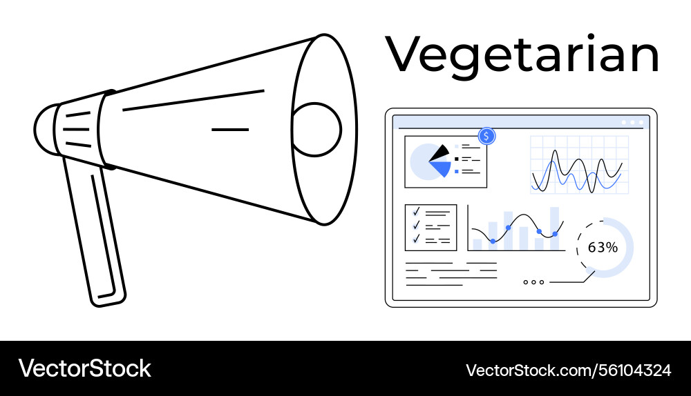 Digital marketing with data visualization Vector Image