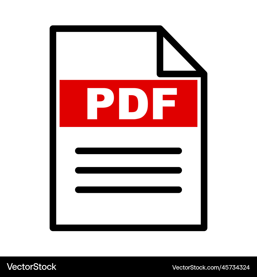 Electronic document of pdf file icon vector image