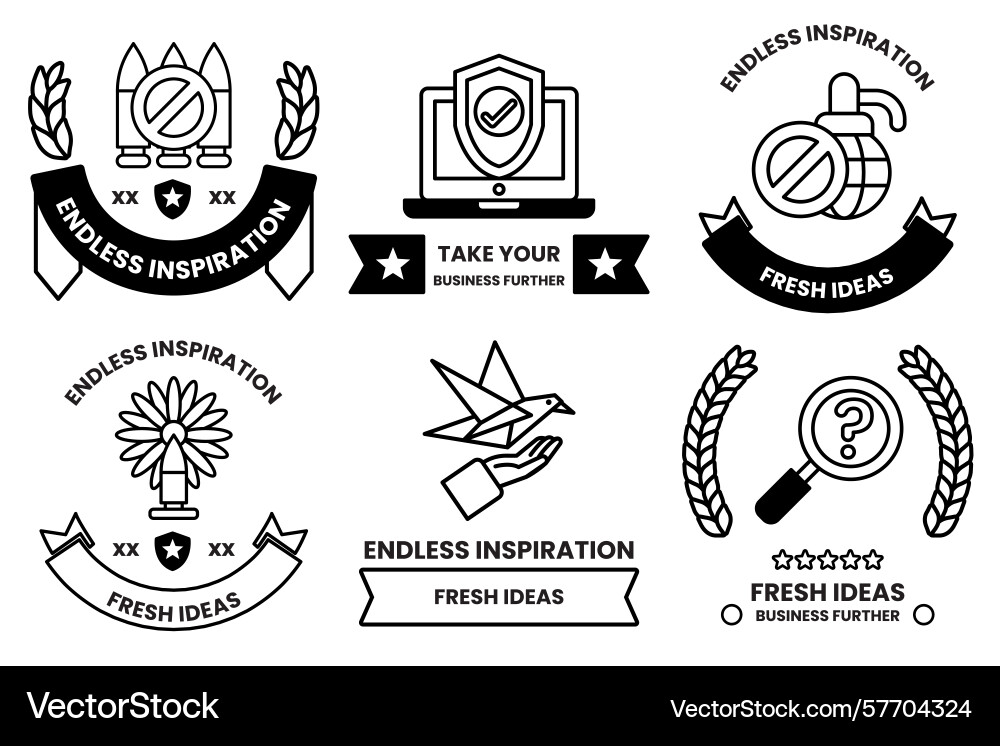 Endless inspiration is the concept of these six Endless inspiration is the concept of these six Vector Image
