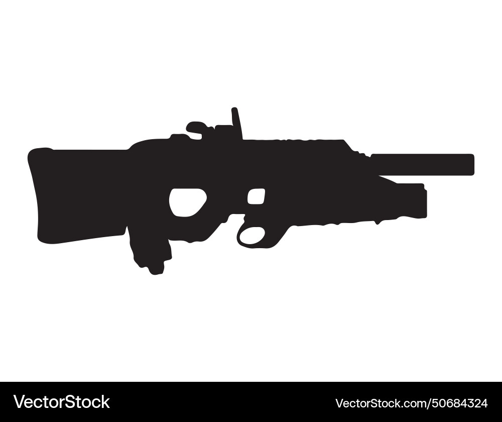 F2000 assault rifle silhouette art Royalty Free Vector Image