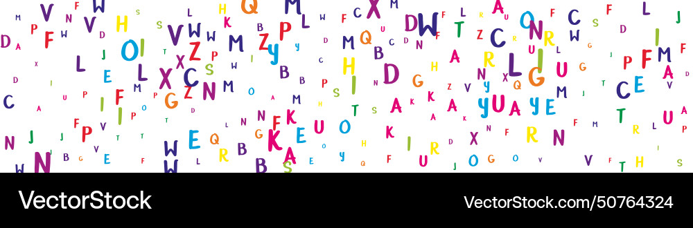 Falling letters of english language colorful Vector Image