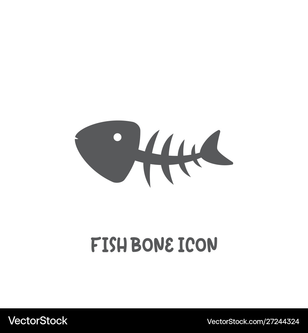 Fishbone icon simple flat style Royalty Free Vector Image