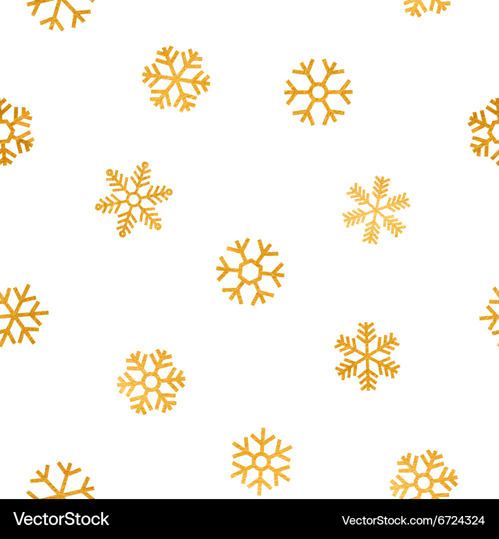 Golden Snowflake Pattern vector image
