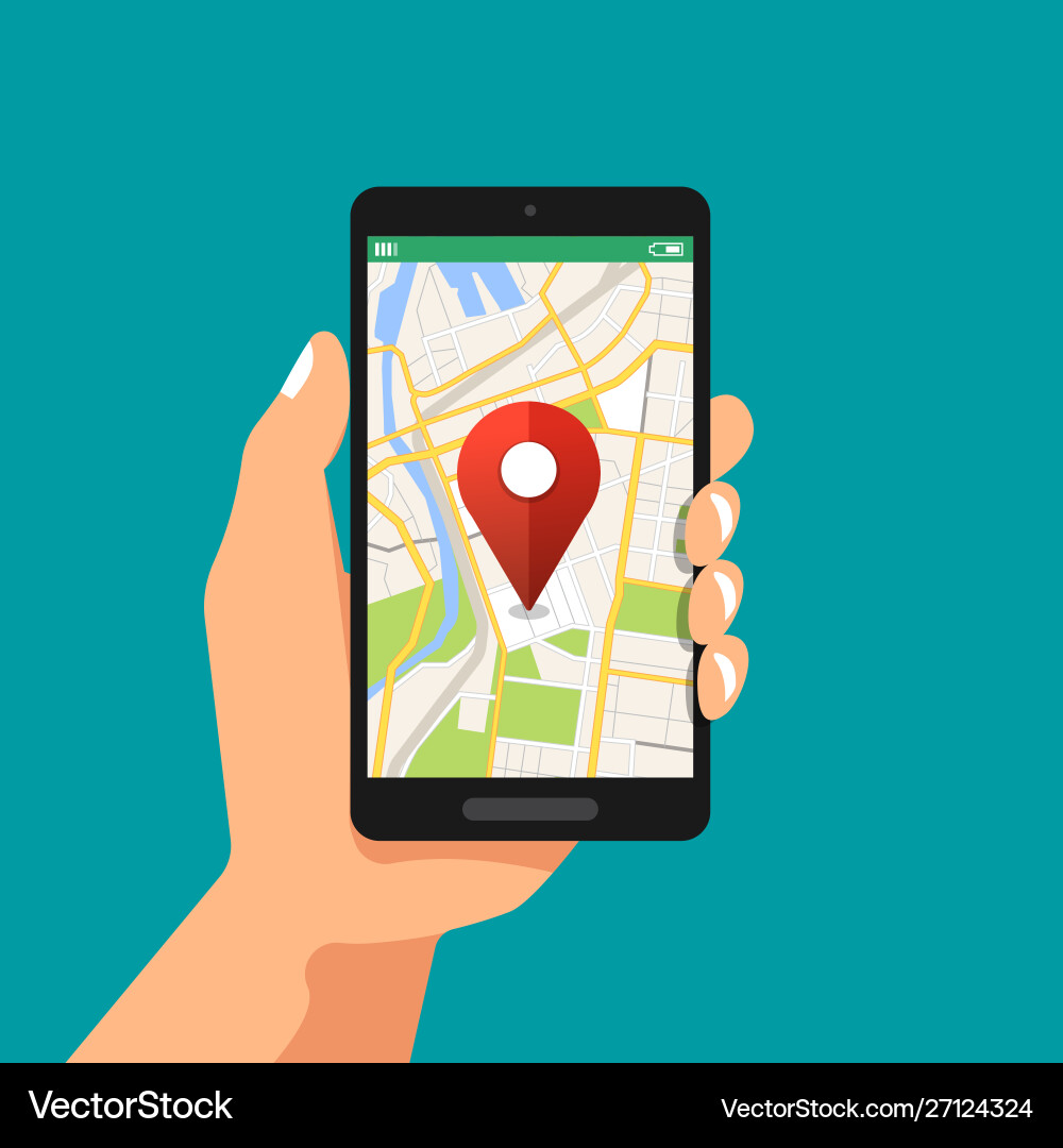 GPS Navigation Mobile App Concept vector image