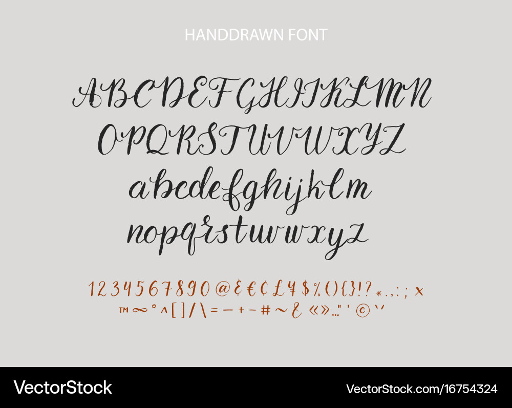 Handgezeichnetes Skript Schriftart Pinsel Stil Textur vektorbild