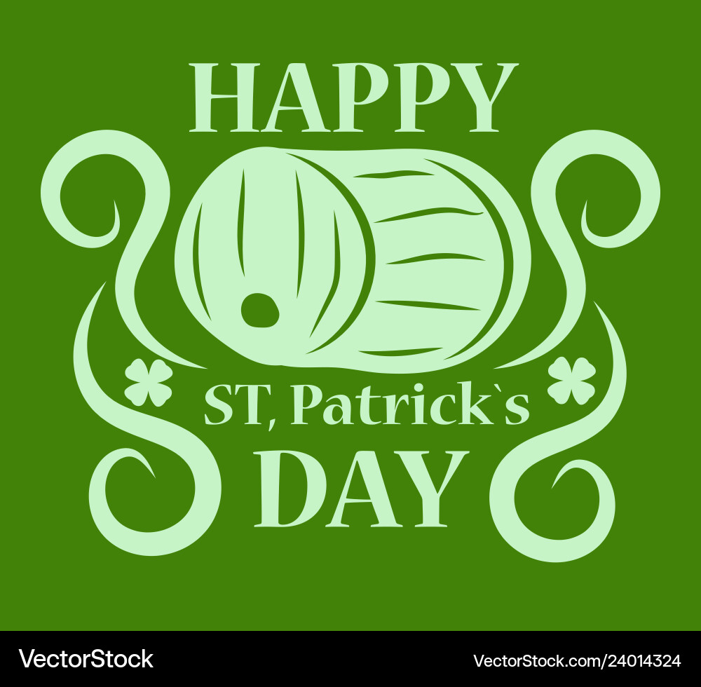 Happy st patricks Tag Grußkarte Fass Bier Happy st patricks Tag Grußkarte Fass Bier vektorbild