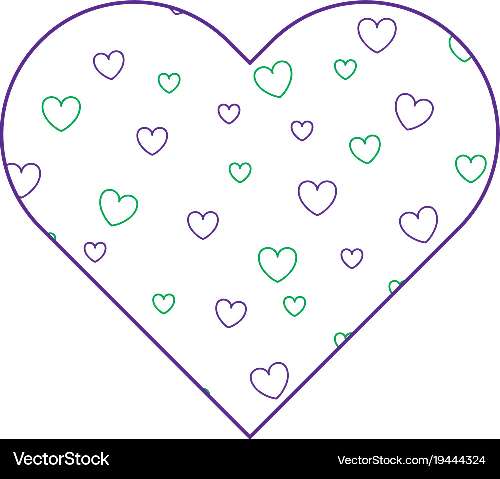 Heart frame with hearts pattern background Vector Image