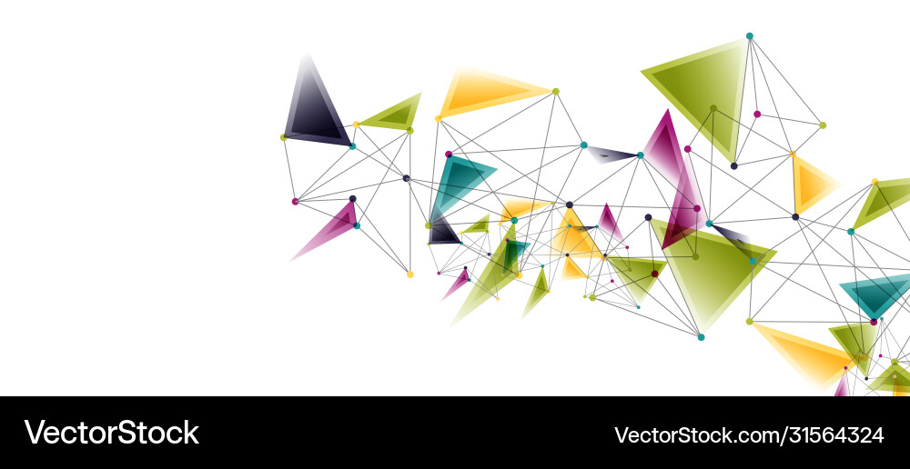 Line points connections triangular technology Vector Image
