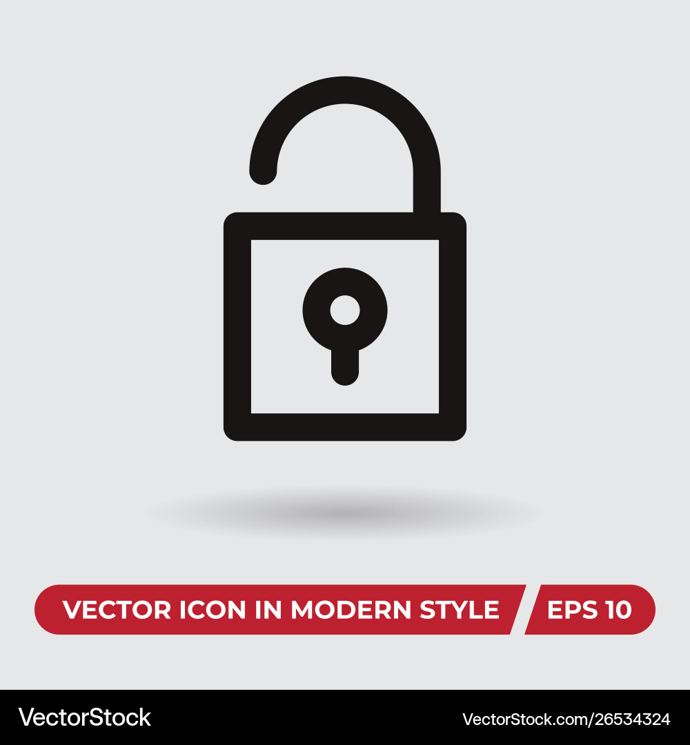 Lock icon in modern style for web site and mobile vector image