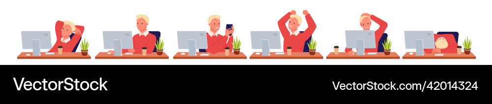 Man working online on business project Vector Image
