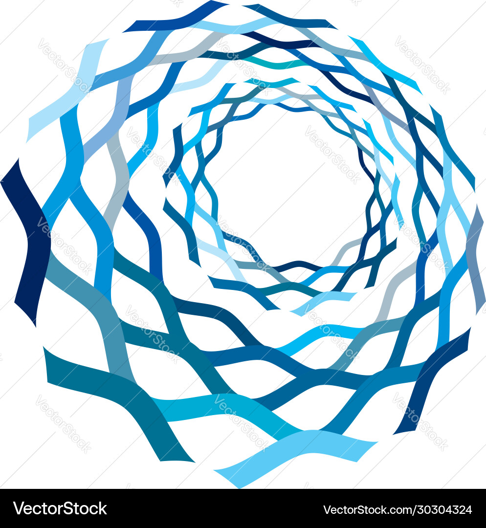 Monochrome cyclic cycle concentric rings revolved Vector Image