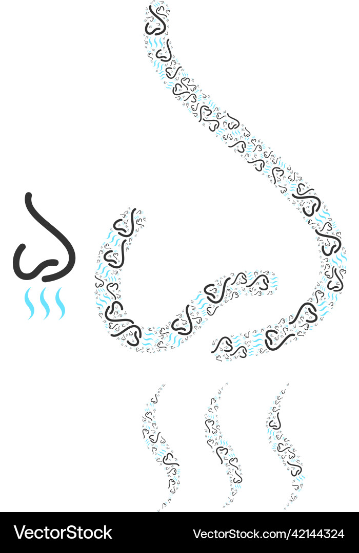 Nose smell recursion composition Vector Image