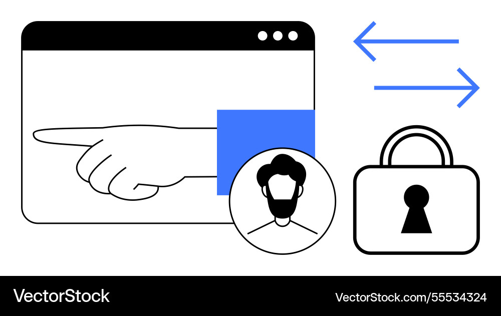 Online user authentication with secure data Vector Image