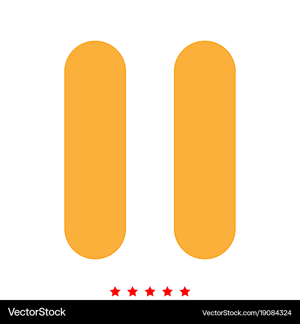 Pause icon different color vector image