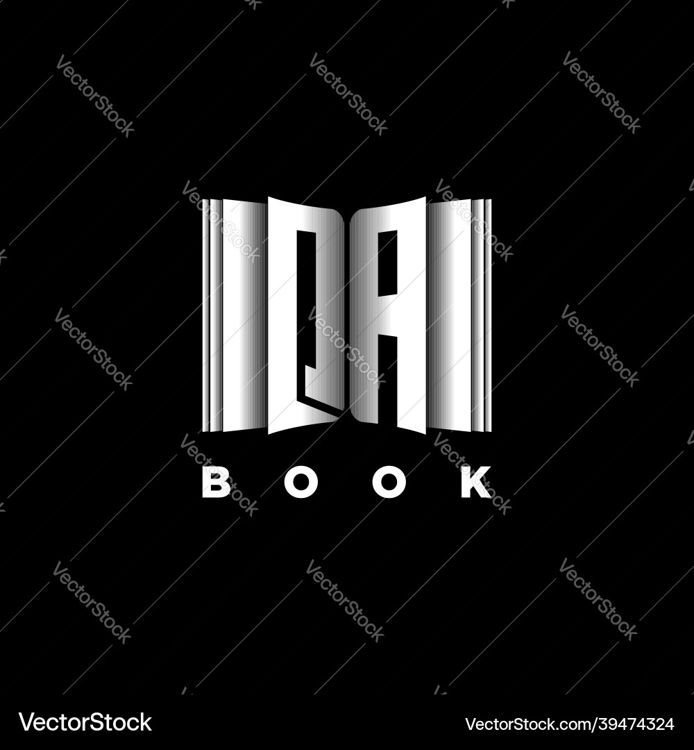 Qa monogram book shape style Qa monogram book shape style Vector Image