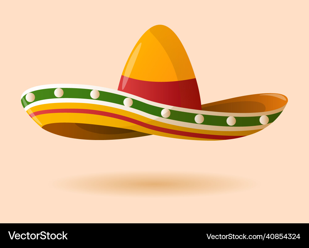 Realistic sombrero on pink background Realistic sombrero on pink background vector image