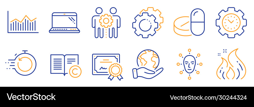 Set science icons such as time management Set science icons such as time management vector image