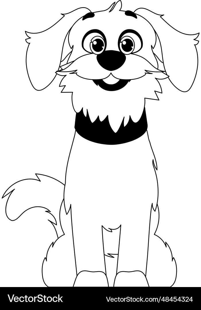 Skillfully puppy in a energize shape squeezing Vector Image