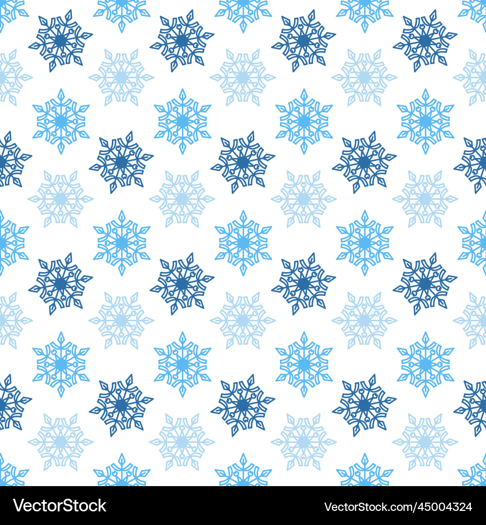 Snowflake on white background seamless pattern Snowflake on white background seamless pattern vector image